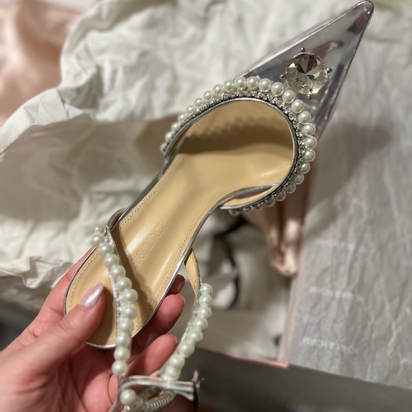 Mach & Mach Diamond Of Elizabeth PVC Embellished High-Heel Pumps - Picture 9 of 12